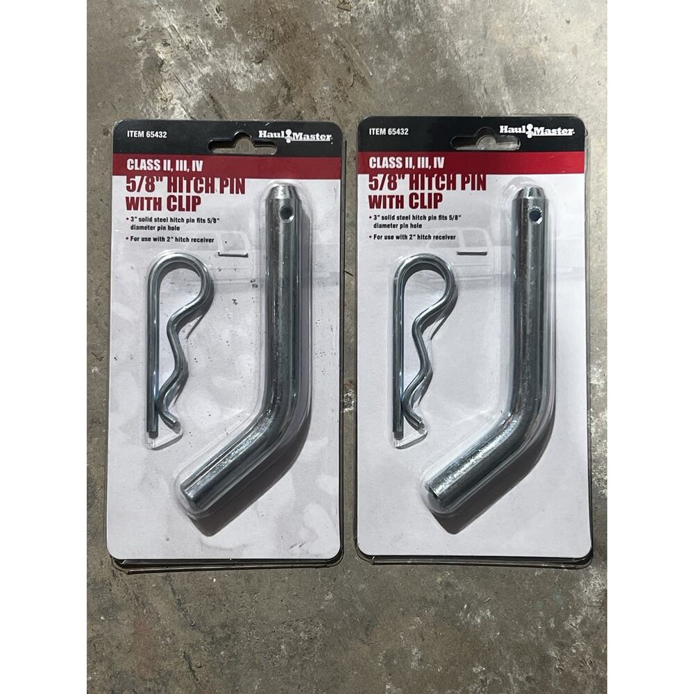 Lot of 2 – 5/8” Hitch Pin with Clip | Haul-Master | Class II, III, IV